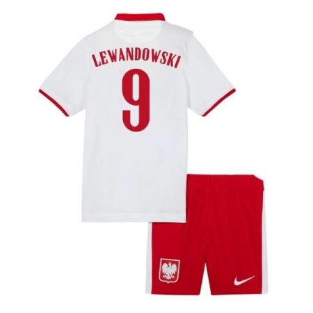 Camisolas de Futebol Polônia Robert Lewandowski 9 Criança Principal 2021
